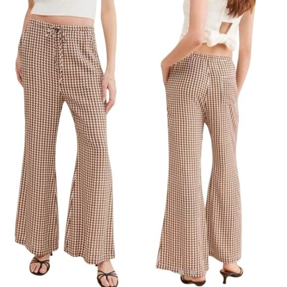 Charlie Holiday. Pants - Anthropologie Charlie Holiday Lola Geometric Flare Pants Brown Womens Size Large